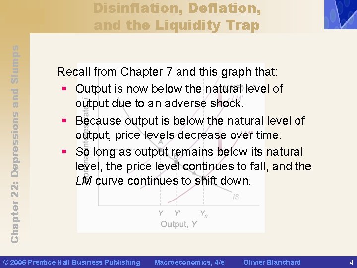 Chapter 22: Depressions and Slumps Disinflation, Deflation, and the Liquidity Trap Recall from Chapter