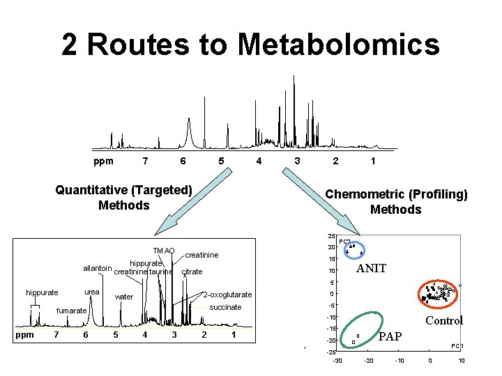 2 Routes to Metabolomics ppm 7 6 5 4 Quantitative (Targeted) Methods 3 2 2 Routes to Metabolomics ppm 7 6 5 4 Quantitative (Targeted) Methods 3 2