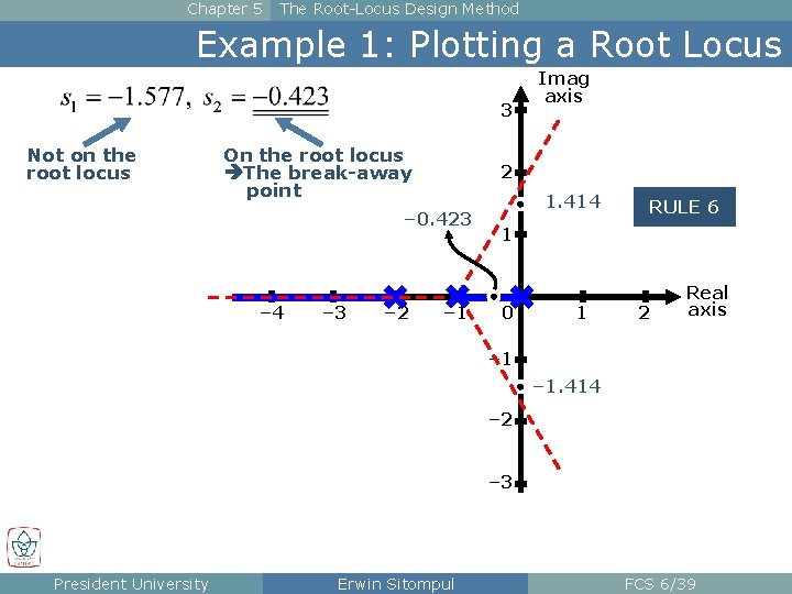 Chapter 5 The Root-Locus Design Method Example 1: Plotting a Root Locus 3 Not