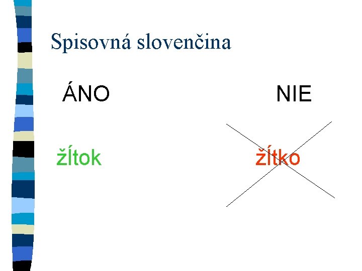 Spisovná slovenčina ÁNO žĺtok NIE žĺtko 