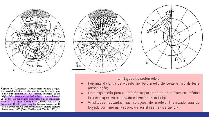 ● ● ● Limitações do protomodelo: Forçante da onda de Rossby no fluxo médio