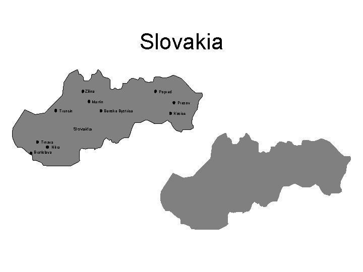 Slovakia Zilina Poprad Martin Trencin Banska Bystrica Slovakia Trnava Nitra Bratislava Presov Kosice 