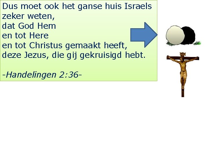 Dus moet ook het ganse huis Israels zeker weten, dat God Hem en tot