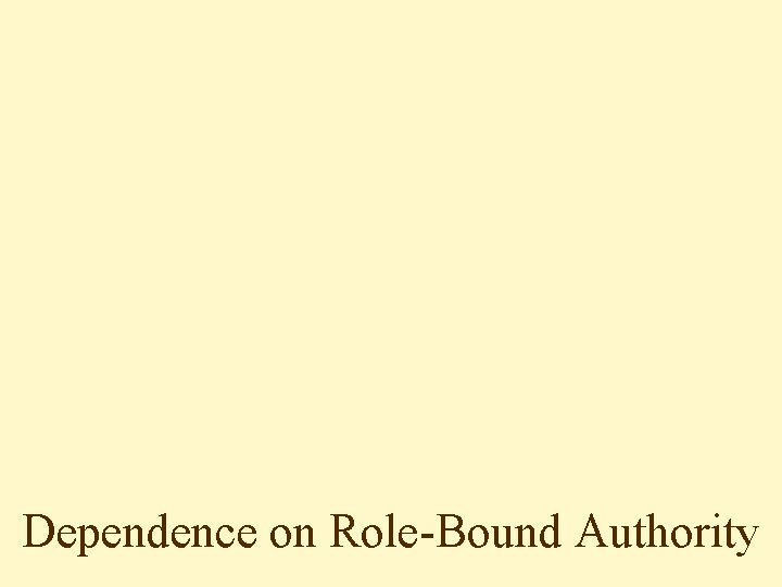 Dependence on Role-Bound Authority 