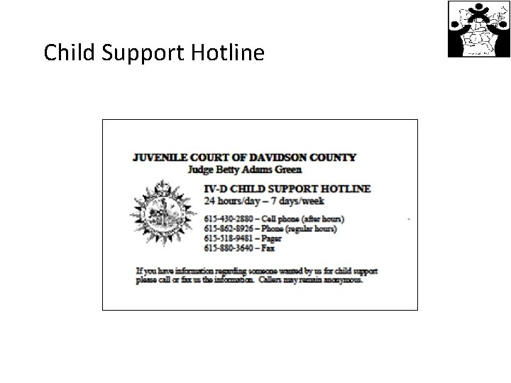 Child Support Hotline 