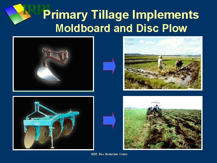 Primary Tillage Implements Moldboard and Disc Plow IRRI: Rice Production Course 