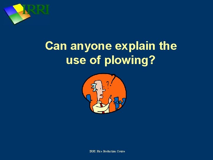 Can anyone explain the use of plowing? IRRI: Rice Production Course 
