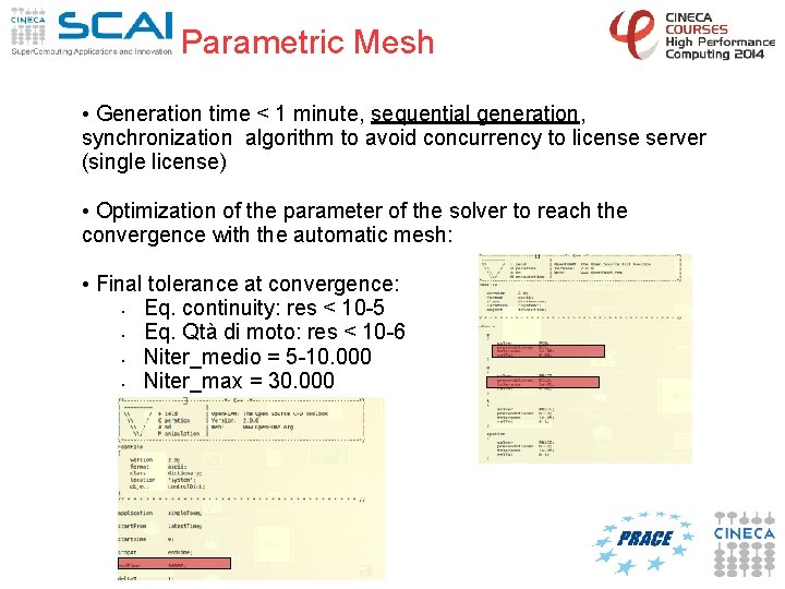 Parametric Mesh • Generation time < 1 minute, sequential generation, synchronization algorithm to avoid