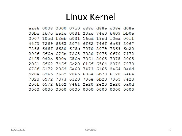 Linux Kernel 11/29/2020 CDA 3100 9 