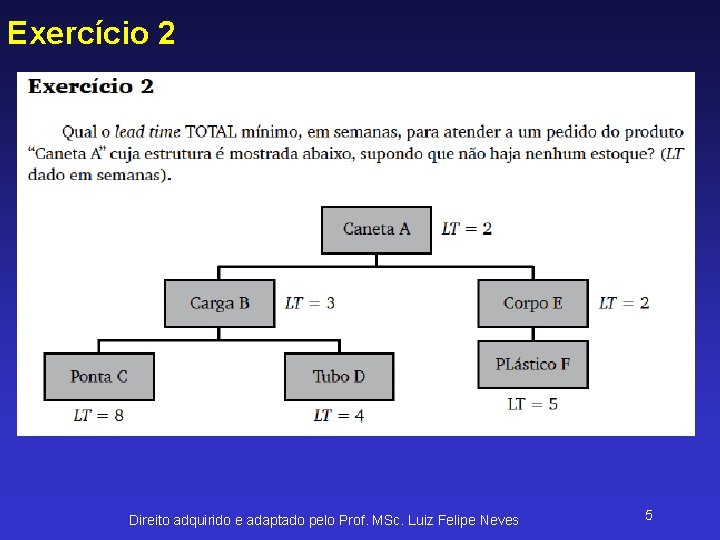 Exercício 2 Direito adquirido e adaptado pelo Prof. MSc. Luiz Felipe Neves 5 