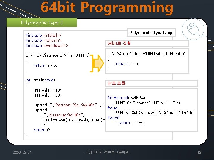 64 bit Programming Polymorphic type 2 Polymorphic. Type 1. cpp #include <stdio. h> #include