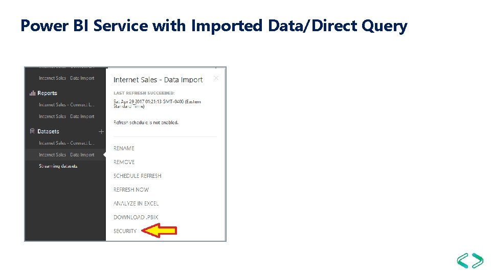 Power BI Service with Imported Data/Direct Query Power BI Service with Imported Data/Direct Query