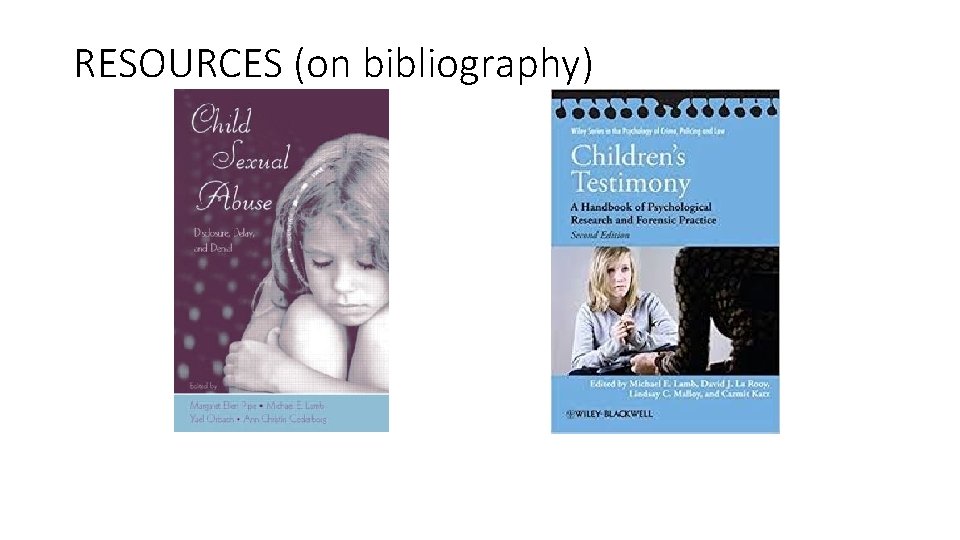 RESOURCES (on bibliography) 