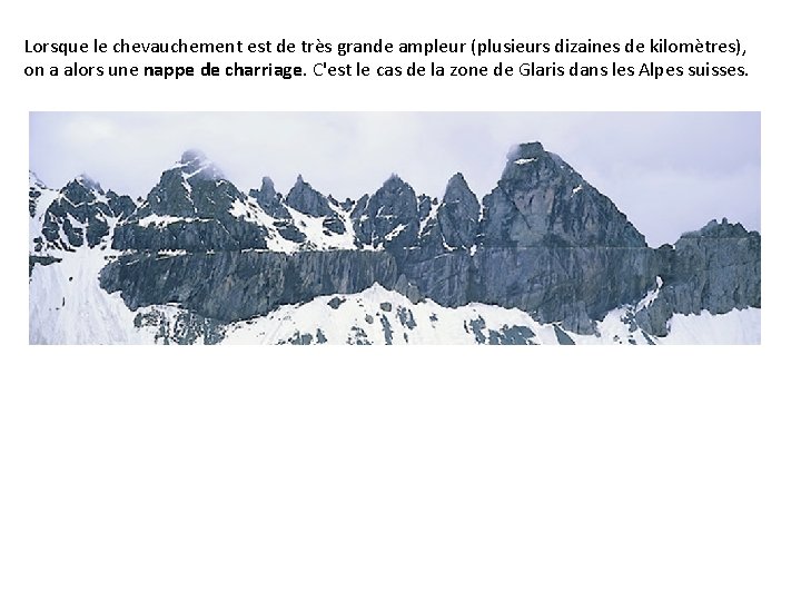 Lorsque le chevauchement est de très grande ampleur (plusieurs dizaines de kilomètres), on a