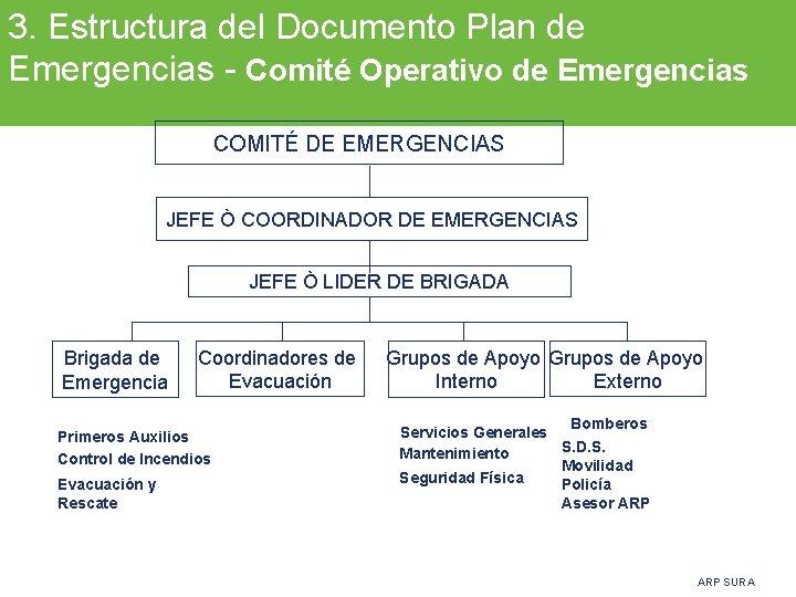 3. Estructura del Documento Plan de Emergencias - Comité Operativo de Emergencias COMITÉ DE