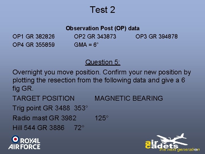 Test 2 OP 1 GR 382826 OP 4 GR 355859 Observation Post (OP) data