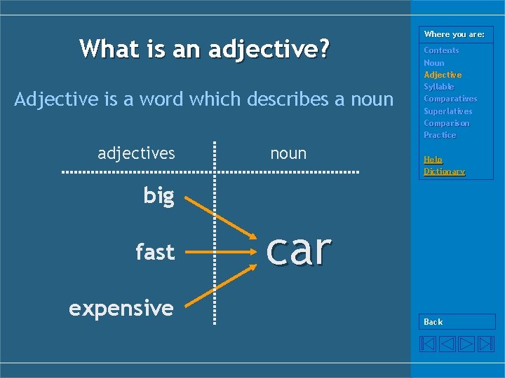 What is an adjective? Adjective is a word which describes a noun adjectives noun