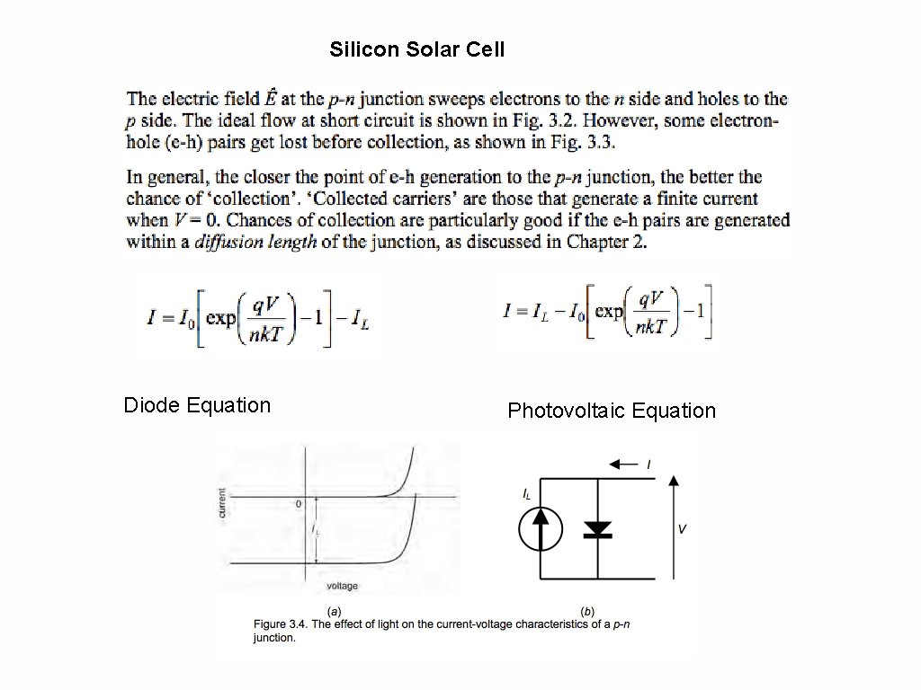Silicon Solar Cell Diode Equation Photovoltaic Equation 57 