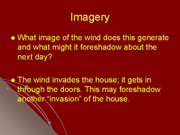 Imagery l What image of the wind does this generate and what might it