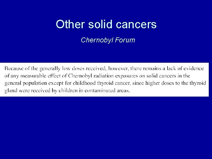Other solid cancers Chernobyl Forum 