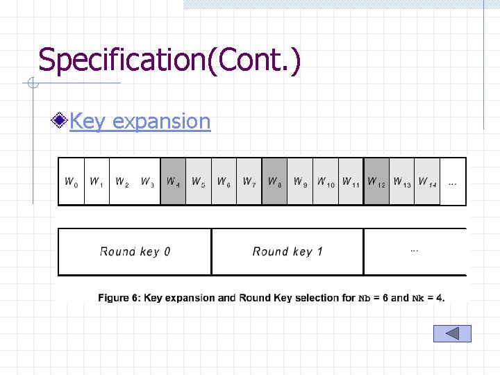 Specification(Cont. ) Key expansion 