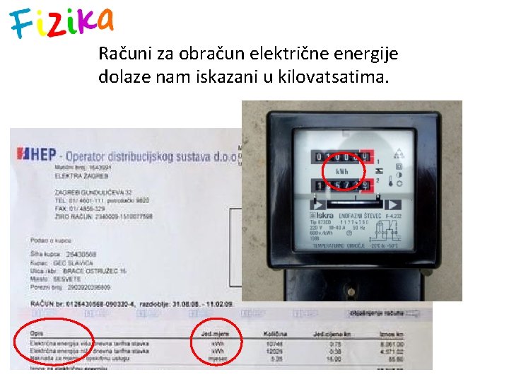 Računi za obračun električne energije dolaze nam iskazani u kilovatsatima. 