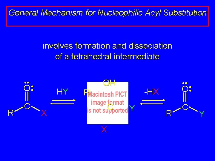 General Mechanism for Nucleophilic Acyl Substitution involves formation and dissociation of a tetrahedral intermediate