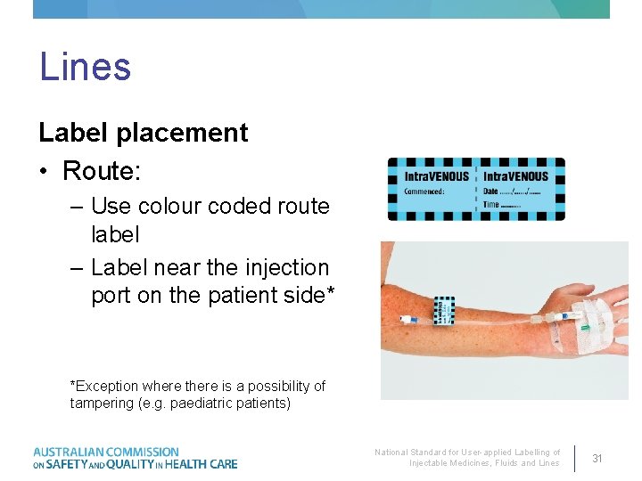 Lines Label placement • Route: – Use colour coded route label – Label near