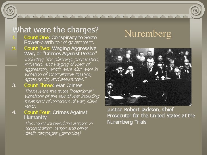 What were the charges? 1. 2. Count One: Conspiracy to Seize Power-overthrow of government.