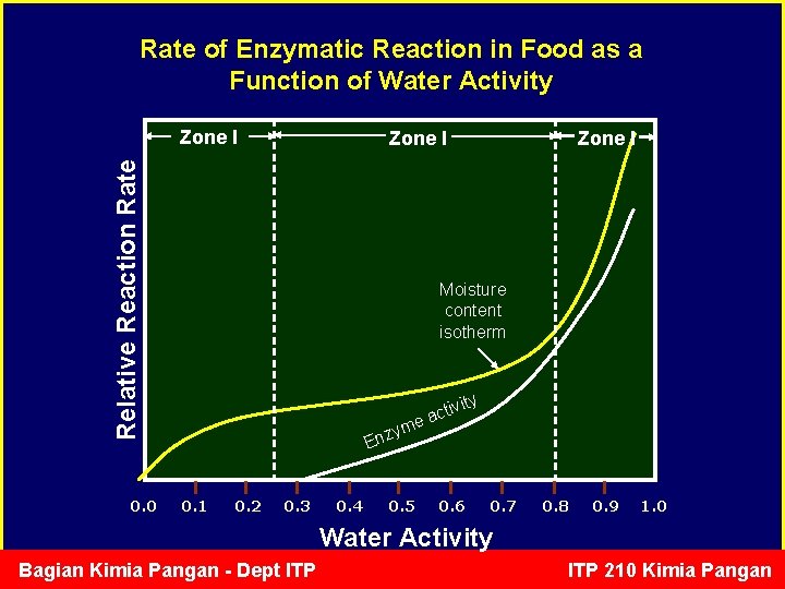 Rate of Enzymatic Reaction in Food as a Function of Water Activity Zone I