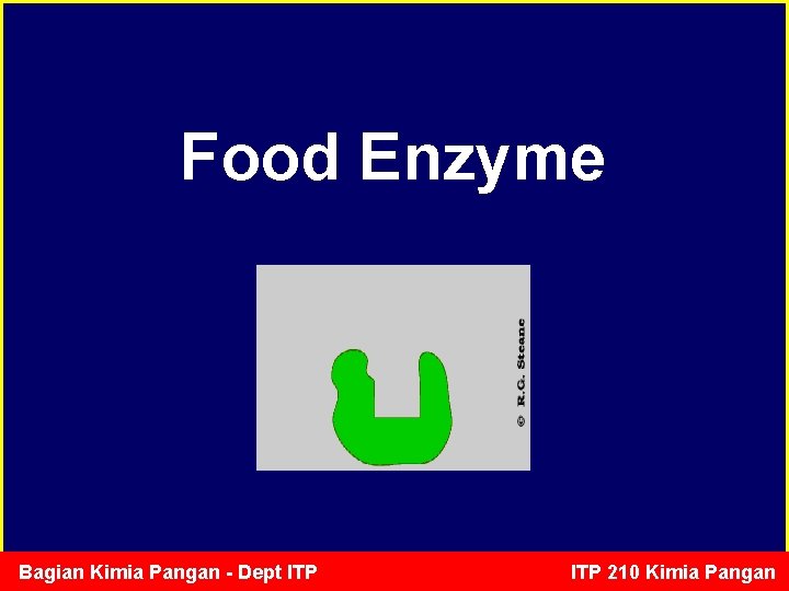 Food Enzyme Bagian Kimia Pangan - Dept ITP 210 Kimia Pangan 