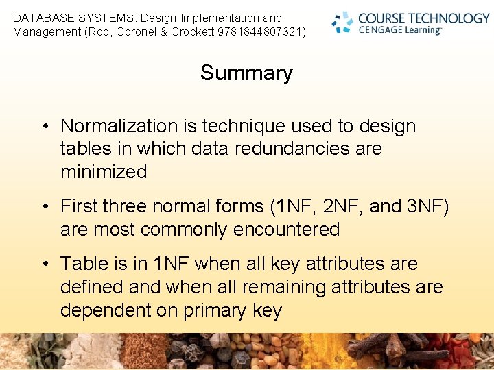 2 DATABASE SYSTEMS: Design Implementation and Management (Rob, Coronel & Crockett 9781844807321) Summary •