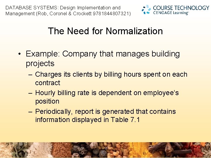 DATABASE SYSTEMS: Design Implementation and Management (Rob, Coronel & Crockett 9781844807321) 2 The Need