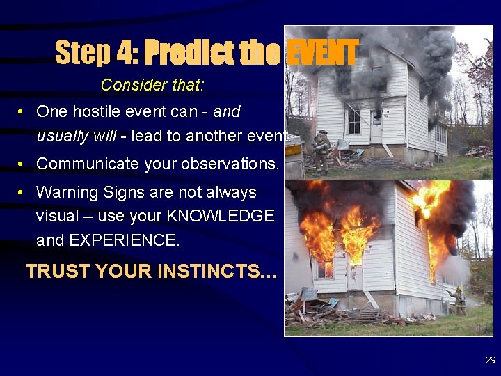 Step 4: Predict the EVENT Consider that: • One hostile event can - and