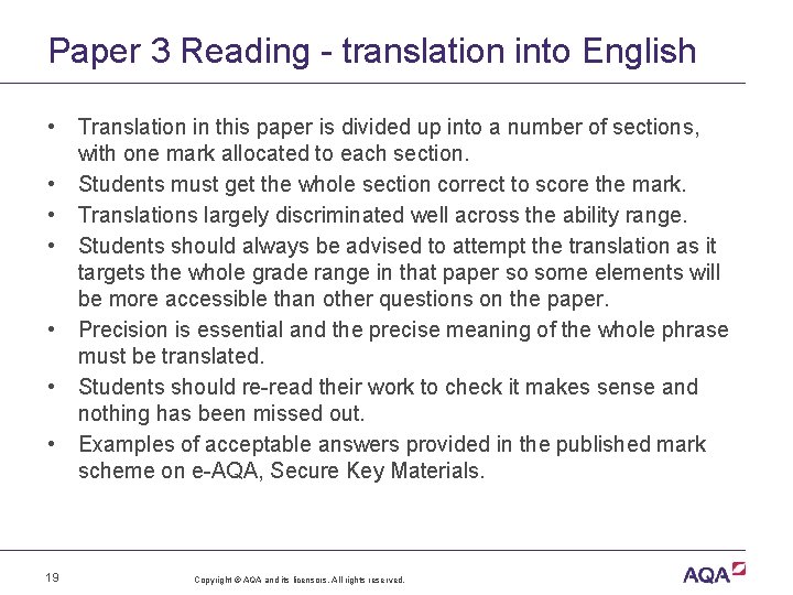 Paper 3 Reading - translation into English • • 19 Translation in this paper