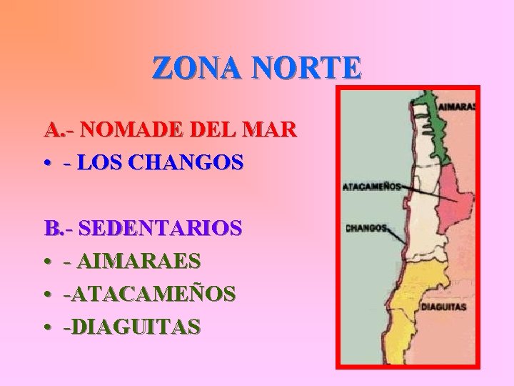 ZONA NORTE A. - NOMADE DEL MAR • - LOS CHANGOS B. - SEDENTARIOS