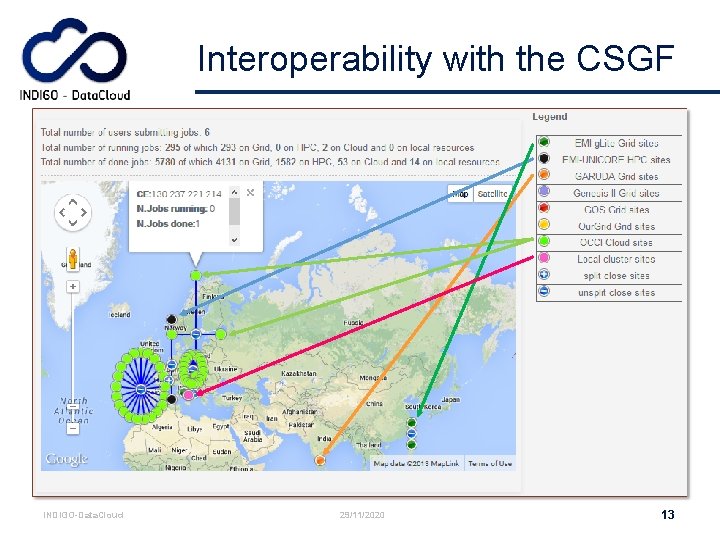 Interoperability with the CSGF INDIGO-Data. Cloud 29/11/2020 13 