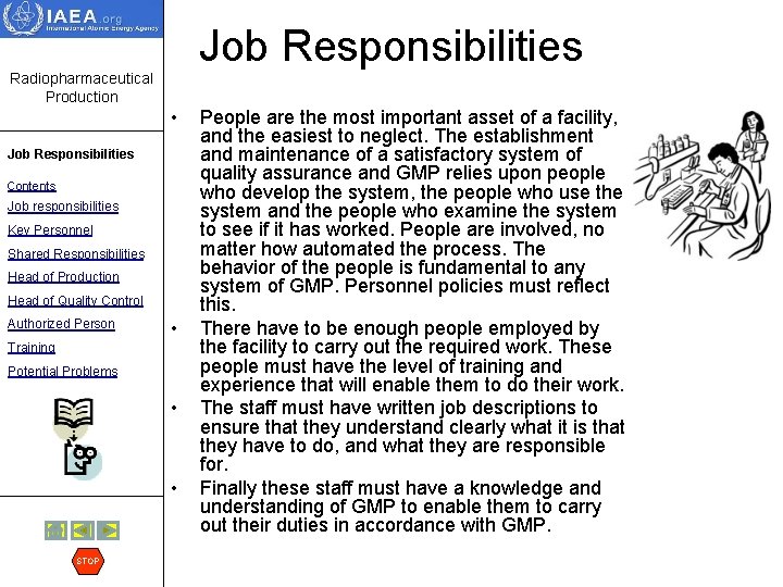 Job Responsibilities Radiopharmaceutical Production • Job Responsibilities Contents Job responsibilities Key Personnel Shared Responsibilities