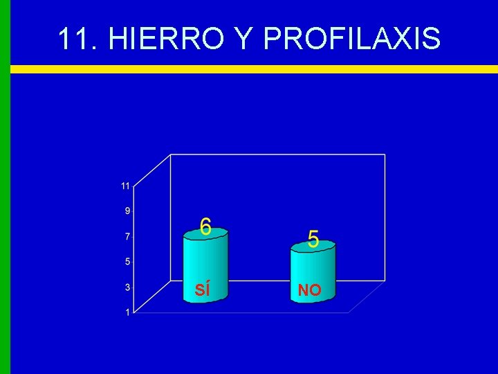 11. HIERRO Y PROFILAXIS SÍ NO 