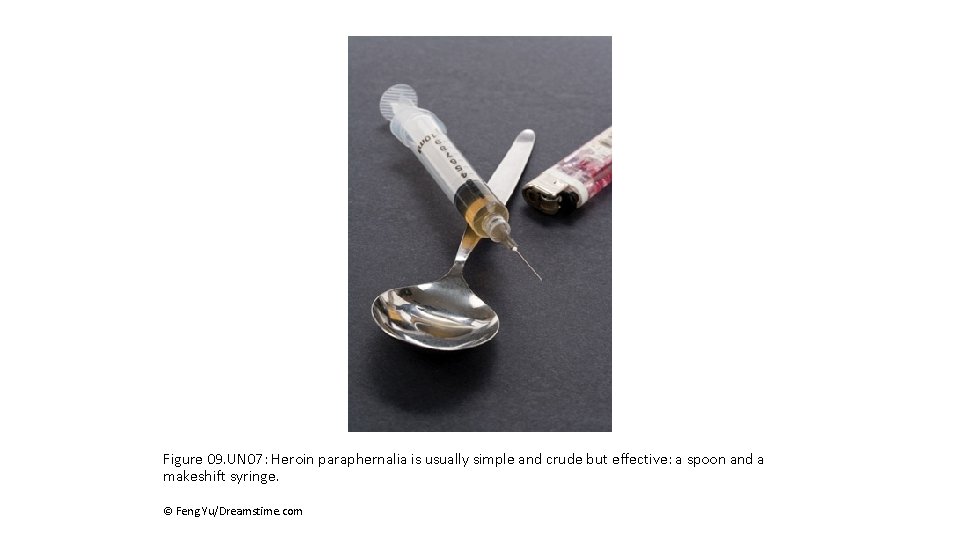 Figure 09. UN 07: Heroin paraphernalia is usually simple and crude but effective: a
