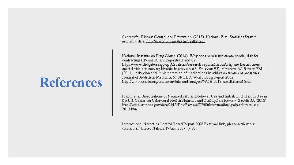 Centers for Disease Control and Prevention. (2015). National Vital Statistics System mortality data. http: