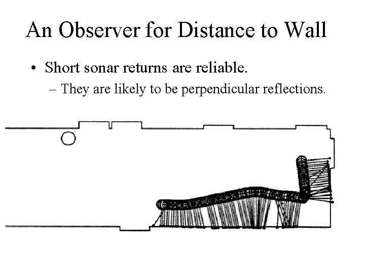 An Observer for Distance to Wall • Short sonar returns are reliable. – They