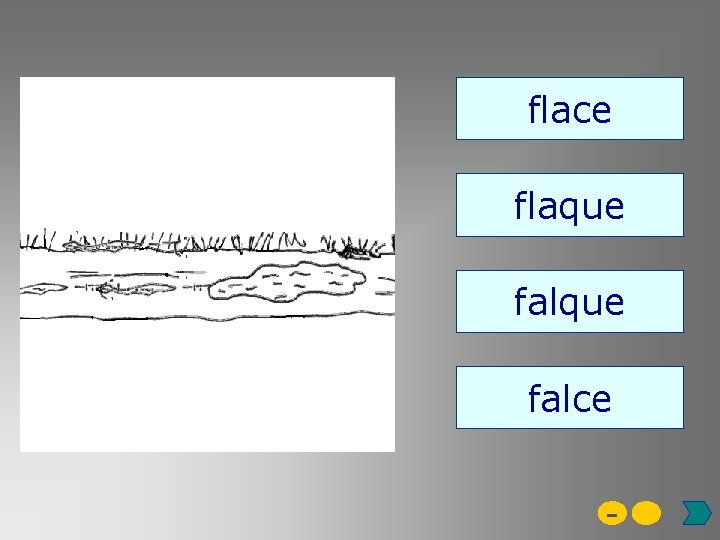 flace flaque falce - 