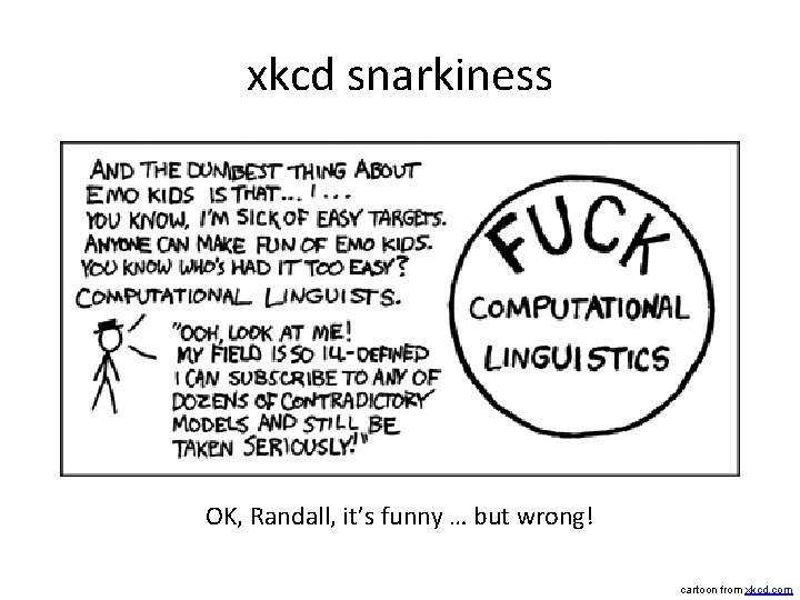 xkcd snarkiness OK, Randall, it’s funny … but wrong! cartoon from xkcd. com 