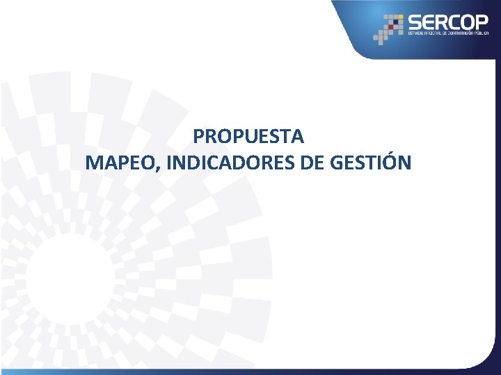 PROPUESTA MAPEO, INDICADORES DE GESTIÓN 