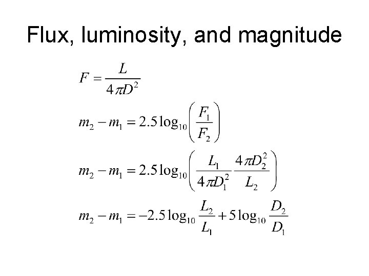Flux, luminosity, and magnitude 