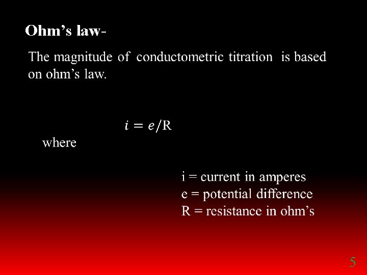 Ohm’s law 5 