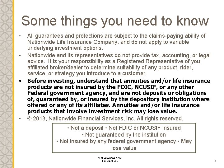 Some things you need to know • • All guarantees and protections are subject