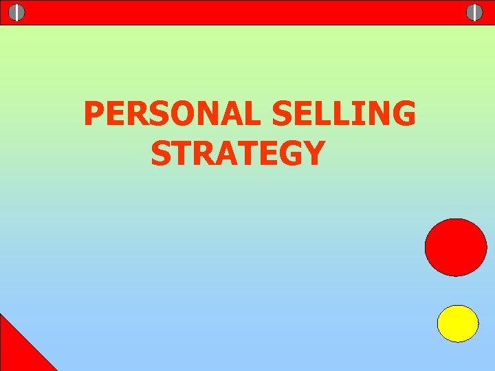 PERSONAL SELLING STRATEGY 