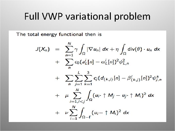 Full VWP variational problem 